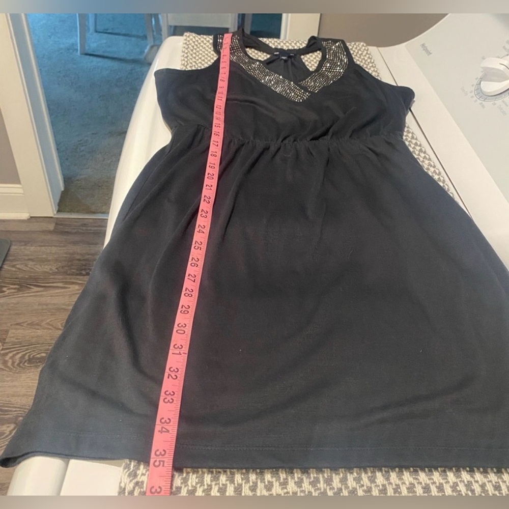 GAP Dark Grey Dress with Embellished Neckline. Size M - Picture 5 of 6